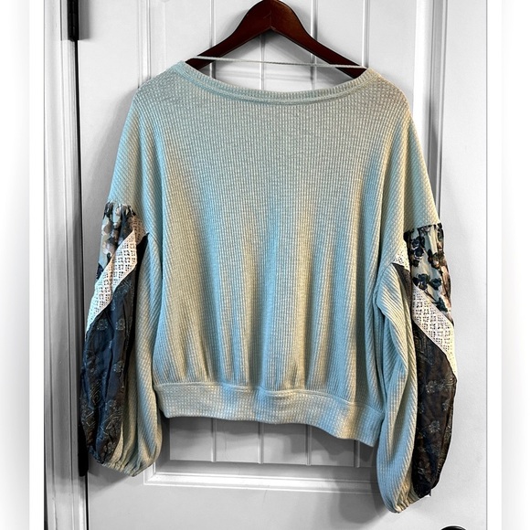 NWOT Free People color splash top in mint - Picture 7 of 11